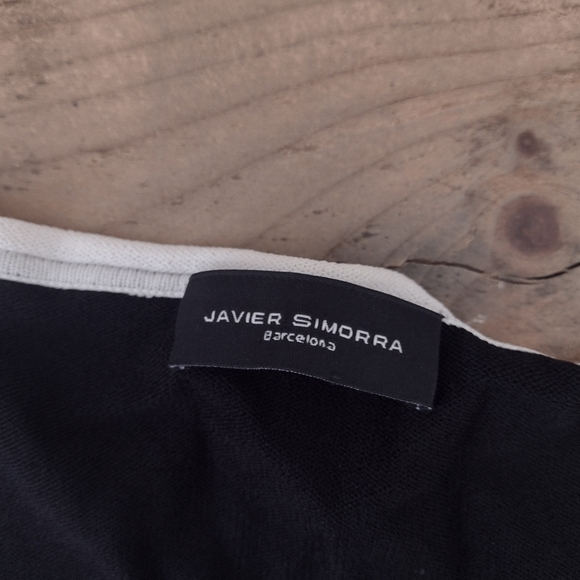 Javier Simorra Barcelona Black Button Front Lightweight Blouse w Pockets Size 4 - Picture 7 of 10